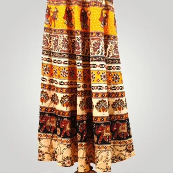 Boho Sleeveless Long Dress size One Size Multicolour Trendy Summer 100% Cotton - Picture 5 of 6